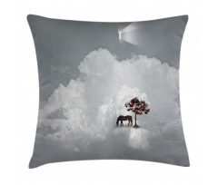 Horse Spring Tree Cloud Pillow Cover