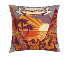 Retro Exotic Summer Pillow Cover