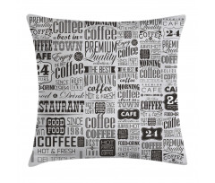 Retro Coffee Texts Pillow Cover