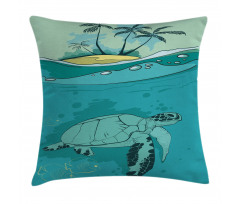 Sea Turtle Exotic Island Pillow Cover