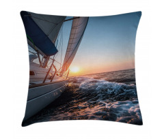 Sail Boat on Sea Hobby Pillow Cover
