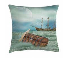 Old Trunk Ocean Waves Pillow Cover