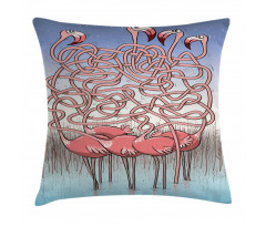 Flamingos Maze Game Joy Pillow Cover