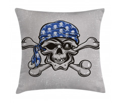 Pirate Evil Head Bones Pillow Cover