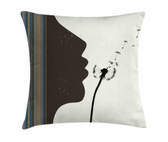 Woman and Dandelion Pillow Cover