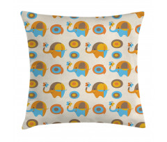 Elephant Butterfly Pillow Cover