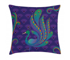 Oriental Bird Feather Pillow Cover