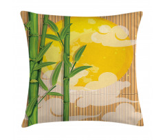 Bamboo Full Moon Clouds Pillow Cover