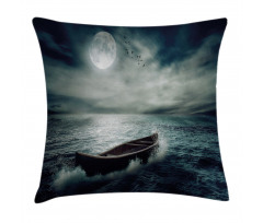 Boat in Ocean Pillow Cover