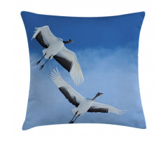 Red Crowned Cranes Japan Pillow Cover