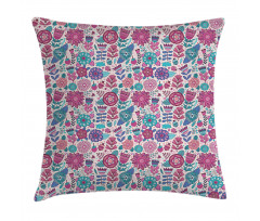 Doodle Peonies Tulips Pillow Cover