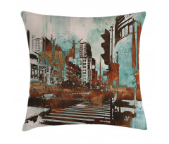 Urban Abstract Cityscape Pillow Cover