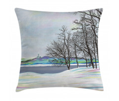 Rural Winter Forest Art Pillow Cover