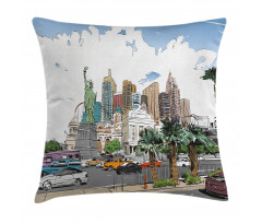 Las Vegas Street Sketchy Pillow Cover