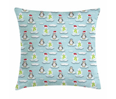 Penguin Snowman Ice Floe Pillow Cover