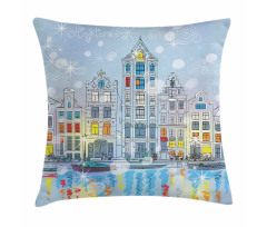 Amsterdam Canal Xmas Pillow Cover