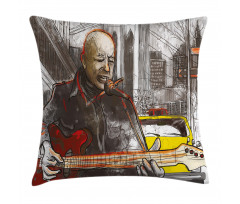 Street Musician Singing Pillow Cover