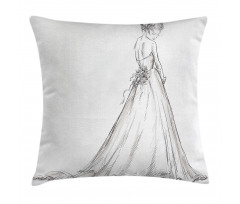 Princess Sketchy Bride Pillow Cover