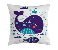 Ocean Cartoon Big Fish Pillow Cover