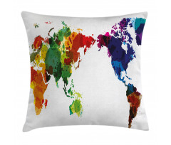 Abstract Wold Map Pillow Cover