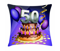 Cake with Candles Pillow Cover