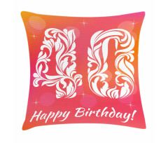 Happy Greeting Floral Pillow Cover