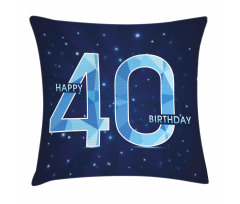 Number 40 Emblem Pillow Cover