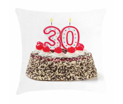 Cake Cherries Candles Pillow Cover