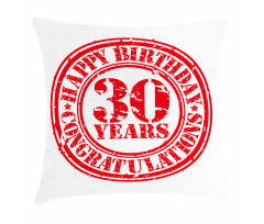 Grunge Birthday Stamp Pillow Cover