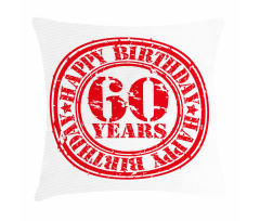 Birthday Stamp Slogan Pillow Cover