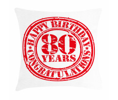 Happy Birthday Stamp Pillow Cover