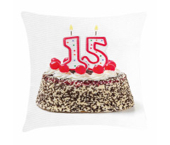 Cherry Cake Candles Pillow Cover
