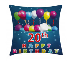 Balloons on Blue Tone Pillow Cover