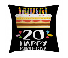 Party Cake Candles Pillow Cover