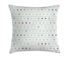 Polka Dots Hearts Pillow Cover
