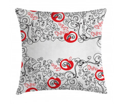 Sketchy Birds Swirls Pillow Cover