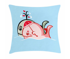 Whale Couple Pillow Cover