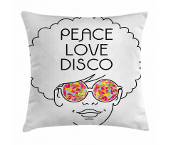 Girl Afro Hair Glasses Pillow Cover