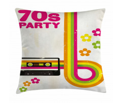 70s Party Casette Tape Pillow Cover