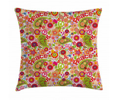 Mushrooms Poppies Pillow Cover