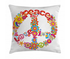 Peace Love Joy Flowers Pillow Cover