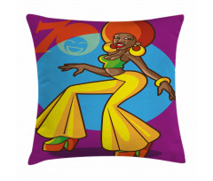 Afro Disco Lady Pillow Cover