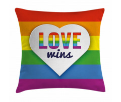 LGBT Pride Love Wins Pillow Cover