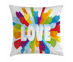 Love Burst Gay LGBT Pillow Cover