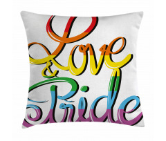 Love Text Rainbow Colors Pillow Cover