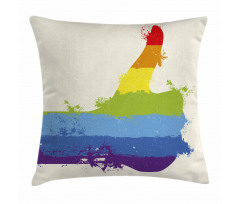 Grungy Thumbs up Art Pillow Cover