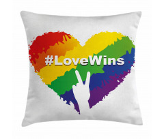 LGBT Colored Heart Pillow Cover