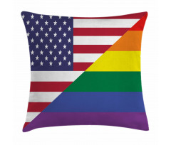 Flag USA Rainbow Colors Pillow Cover