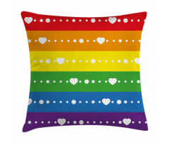 Gay Pride Flag Dots Pillow Cover