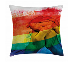 Gay Couple Holding Hands Pillow Cover